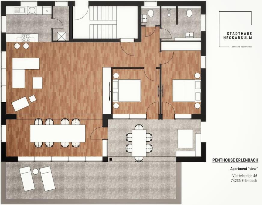 Apartment Stadthaus Neckarsulm Serviced - Penthouse Erlenbach *
